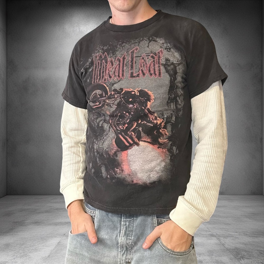 Meat Loaf 2015 Tour Graphic T-Shirt Black Medium Biker Streetwear Skater
